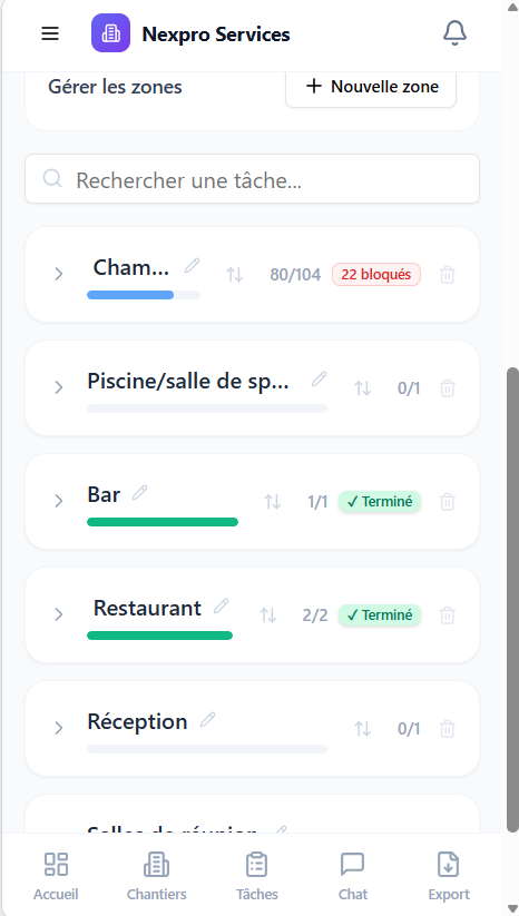 Outil de suivi des interventions NexPro