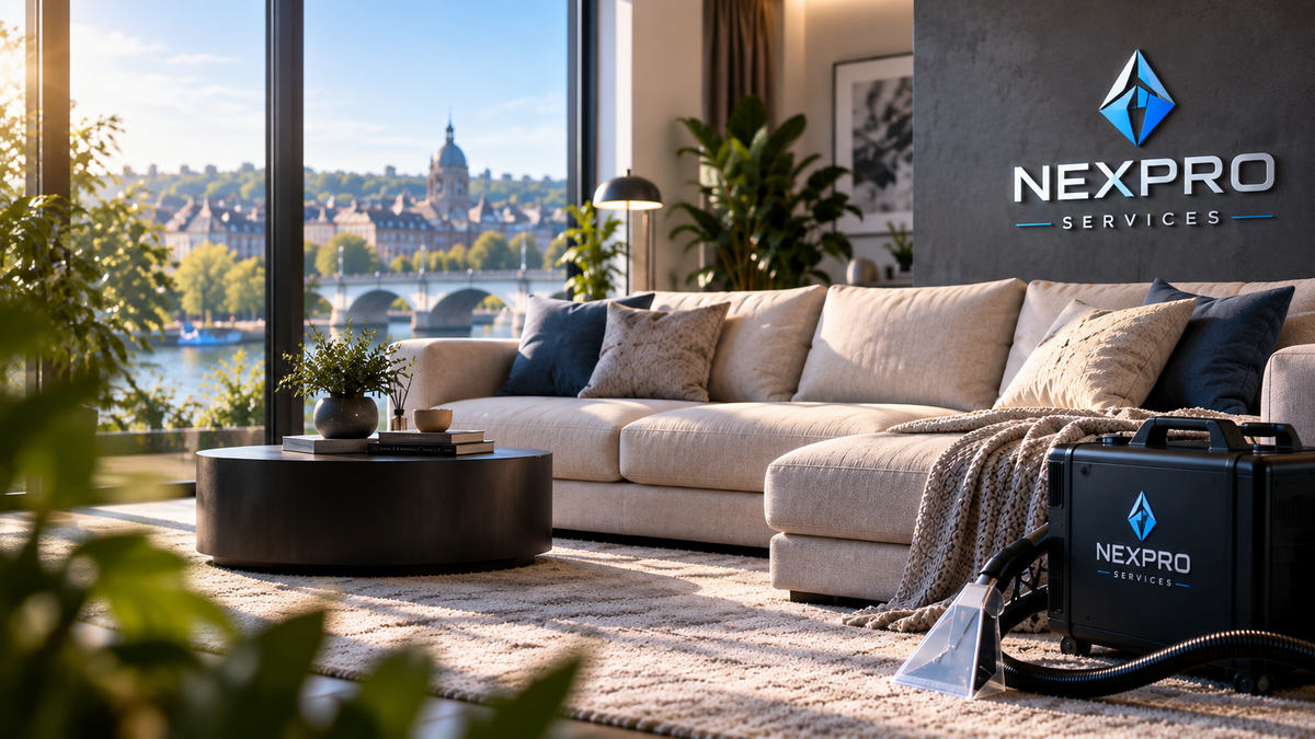 Nettoyage professionnel de canapé à Liège par NexPro Services